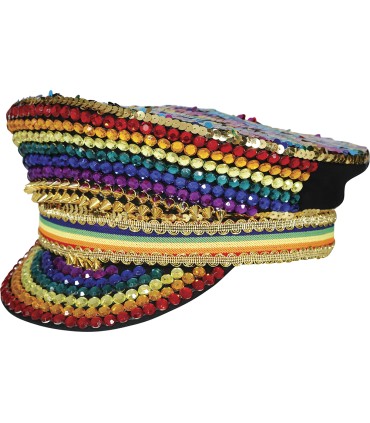 GORRA POLICIA MULTICOLOR PEDRERIA